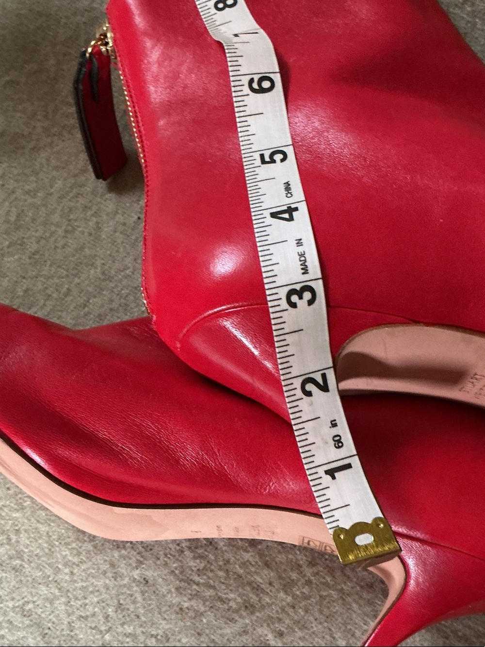 Stuart Weitzman Red Pointed Toe Leather Ankle Booties with Kitten Heel - Picture 9 of 10